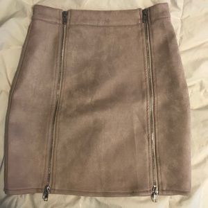 Blush pink zipper mini skirt